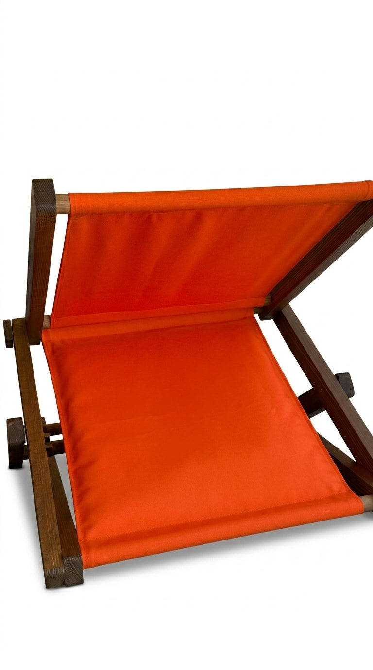 ZShade Portable Beach Shade & Lounger  – Orange Adjustable Wooden Sun Canopy