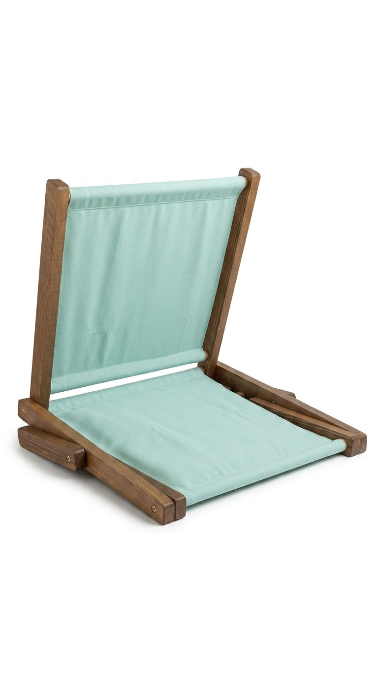 ZShade Portable Beach Shade & Lounger  – Cyan Adjustable Wooden Sun Canopy